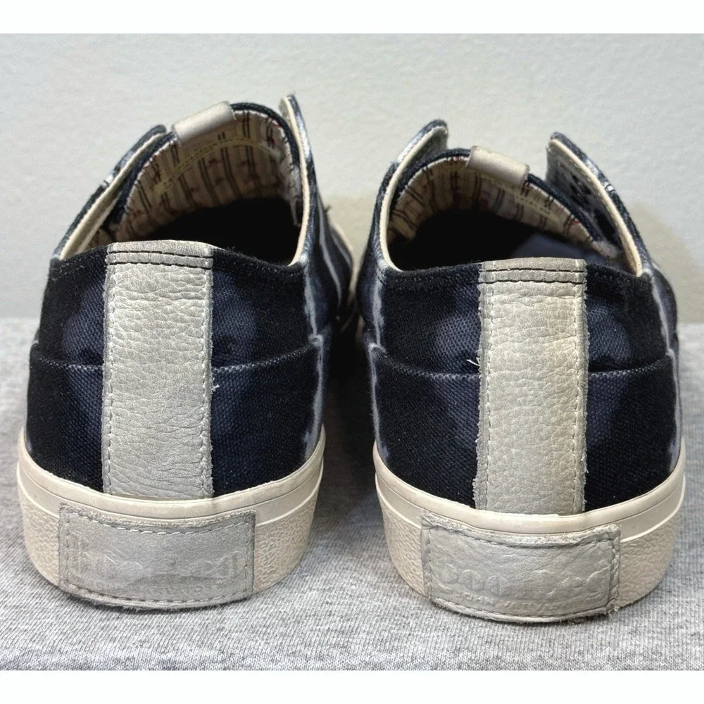 JOHN VARVATOS Bootleg Tie Dye Canvas Sneakers Mens 9M Blue Vulcanized Slip On